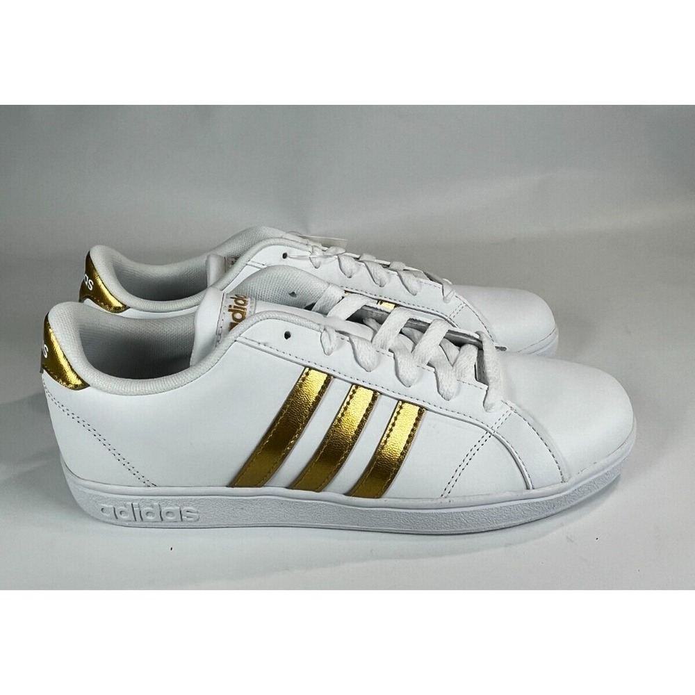Adidas Youth Baseline-K Size 7 Sneaker Shoes Gold White
